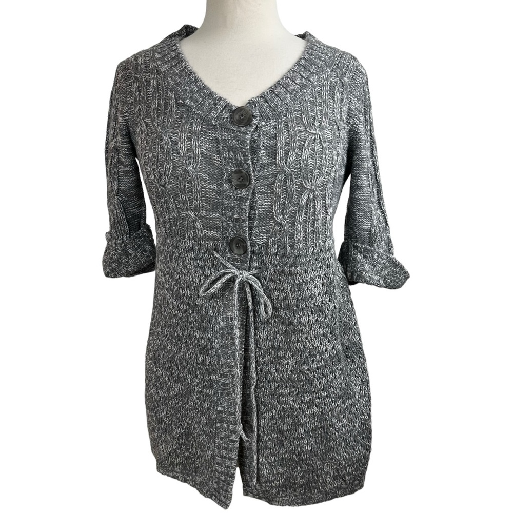 DEREK HEART Maternity Short Sleeve Dark Grey Sweater Size Large